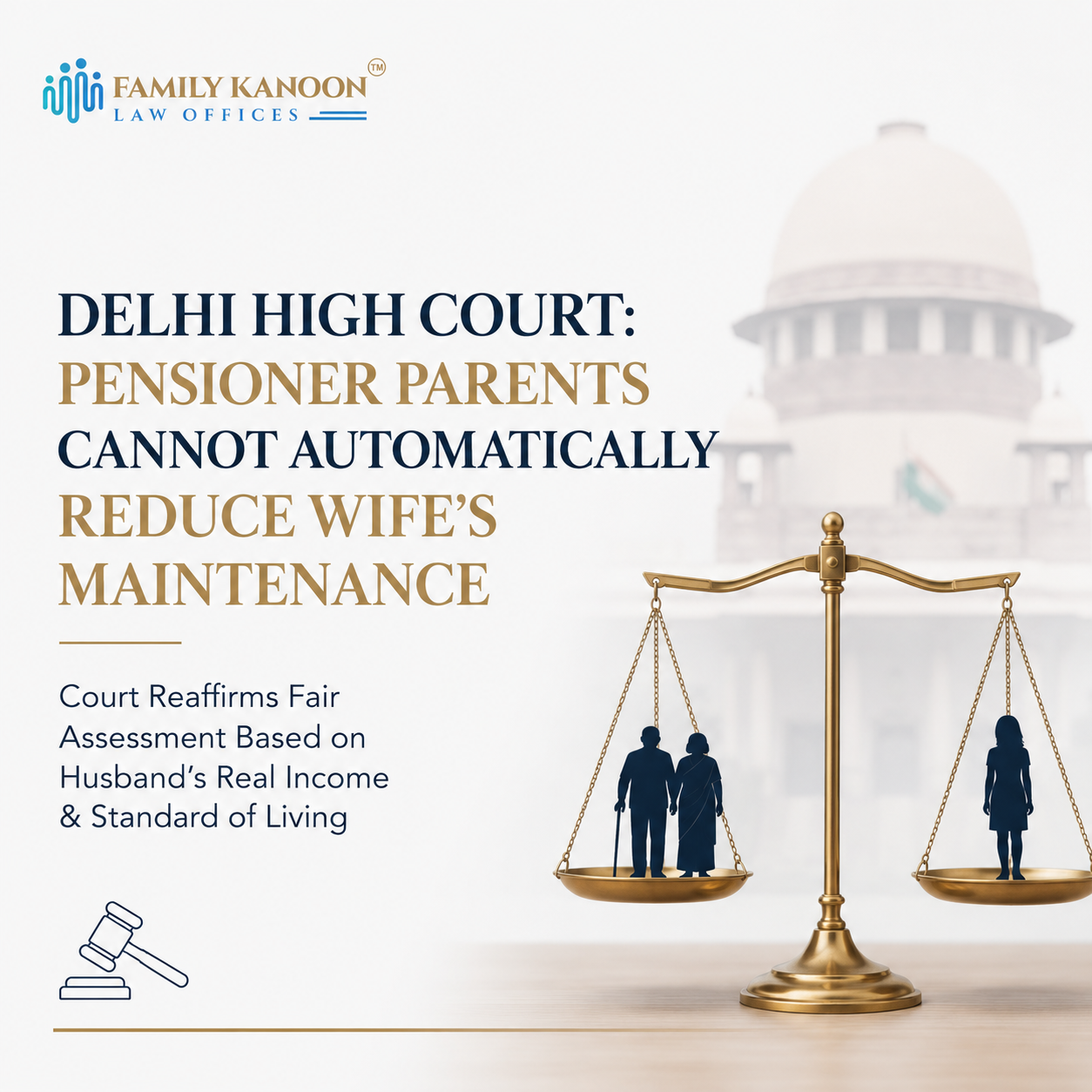Delhi High Court: Pensioner Parents Cannot Automatically Reduce Wife's Maintenance